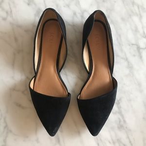 JCrew Black Suede d’Orsay Shoes Flats